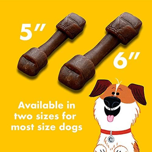 5-Inch Long-Lasting Dog Chew Bones, Made in The USA, All Natural Rawhide-Free Highly-Digestible Treats, Peanutty Bliss - 7 Count...
