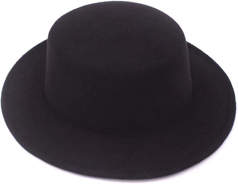 Classic Unisex Wool Blend Fedora Hat Brim Flat Church Cap Wide Brim Classic Pork Pie Hat Perfect for Wedding Party Talent Show Performance Best Xm...