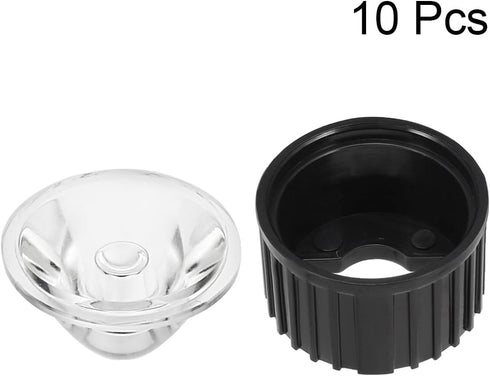 uxcell 10 pcs 20mm LED Lens 15 Degree with Black Holder for 1W 3W High Power LED Light...