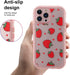 MZELQ Compatible with iPhone 13 Pro Case Pink Strawberry Cute Pattern, Soft TPU Cute Camera Protector iPhone 13 Pro Case for Girls Women + 1* Scre...