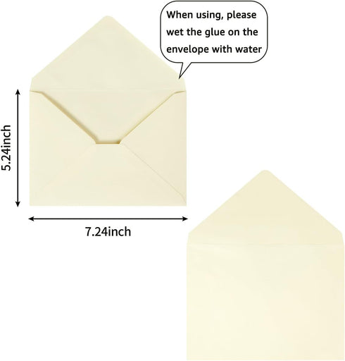 50 Pack A7 Colorful 5x7 Envelopes V Flap Invitation Envelopes for 5x7 Cards, Birthday, Weddings, Graduations, Greeting Cards, Baby Shower 5.24 x 7...