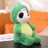 Cute Stuffed Panda Animal Cosplay as Pink Dinosaur Plush Toys Soft Panda Toy in Dinosaur Costume Panda Plushies Toys Stuffed Animals for Kids 12 I...