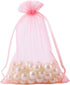 HRX Package Organza Bags Blush Pink 5x7 inch 100pcs, Mesh Jewelry Pouches Candy Bags Drawstring Empty Sachet for Wedding Baby Shower Party...