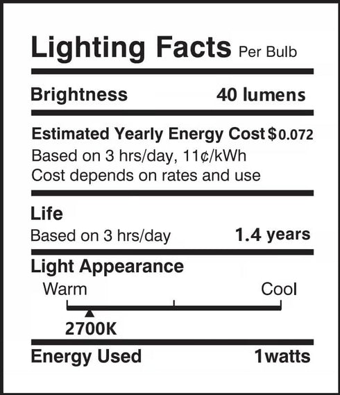 G40 LED Replacement Bulbs 25-Pack, Shatterproof Outdoor String Light Bulb for Patio, 120V 1W E12 Small Round Light Bulbs for Indoor Outdoor Decor,...