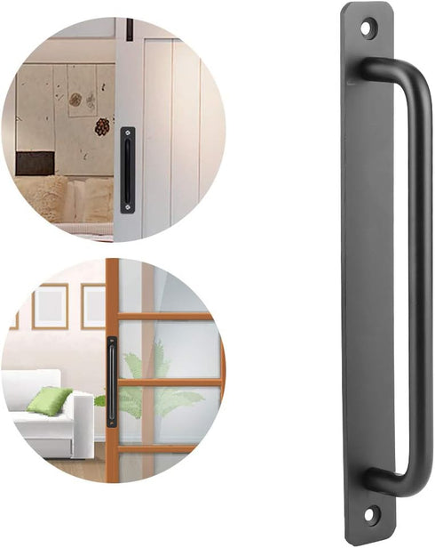 ViaGasaFamido Elegant Sliding Barn Door Handle, Black Flush Patio Door Handle, Aluminum Alloy Smooth Pull for Wardrobes Cabinets Garages Sheds...