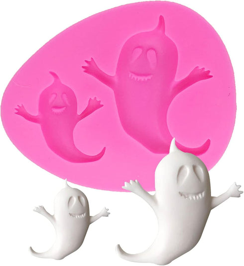 Ghost Shape Silicone Molds for Halloween Cake Decorating Tools DIY Chocolate Candy Cookies Biscuits Gum Fondant Pudding Cupcake Baking Mold, Hallo...