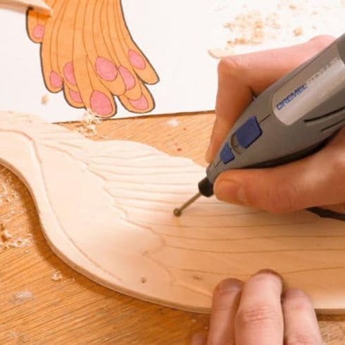 Dremel 118 Rotary Tool Accessory Carving Bit- Perfect for Wood, Plastic, Linoleum, and Soft Metals, Gray, 1/8 in...