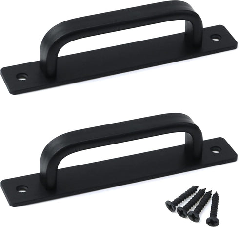 2Pcs Barn Door Handle Sliding Barn Door Pull Handle Kitchen Cabinet Drawer Handle Aluminum Alloy Flush Flat Base Cabinet Pull Door Panel Pull (5.0...