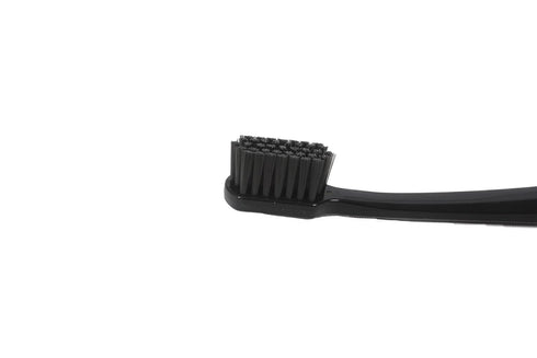 BLACK HANDLE CHARCOAL TOOTHBRUSH CHARCOAL SOFT BRISTLES,PLA BLACK HANDLE Silver HOT STAMPING LOGO...