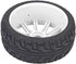 2Pcs Wheel Rim, Racing Car Rubber Wheel Hub Tires for 1/8 On-Road Racing RC (White)...