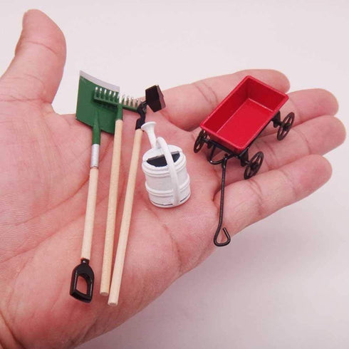 Miniature Gardening Box Farming Tools 1/12 Model Doll House Garden Decor Accessories...