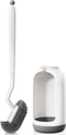 HAMITOR Toilet Bowl Brush Holder Set: Deep Cleaning Silicone Toilet Cleaner Scrubber Under Rim with Curved Bristle for Bathroom Dead Corner Clean ...