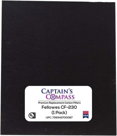 Captains Compass Carbon Activated Pre-Filter (1 Pack) for Fellowes CF-230, AP-230PH Air Purifier (9372001)...