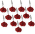 12 PCS Home Fashion Decorative Anti Rust Shower Curtain Hooks Rose Design Shower Curtain Rings Hooks (RED)...