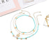 Boho Layered Sun Necklaces Gold Neck Chain Turquoise Necklaces Chains Pearl Pendant Necklace Jewelry Summer Beach Necklace Accessories for Women...