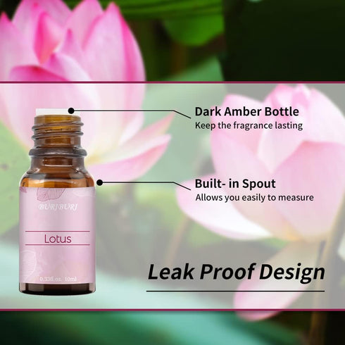 BURIBURI Lotus Essential Oil and Peony Essential Oils Gifts Set 2Pack, 100% Pure Natrual Flower Diffuser Oil for Massage, Soap Making, Skin Care, ...