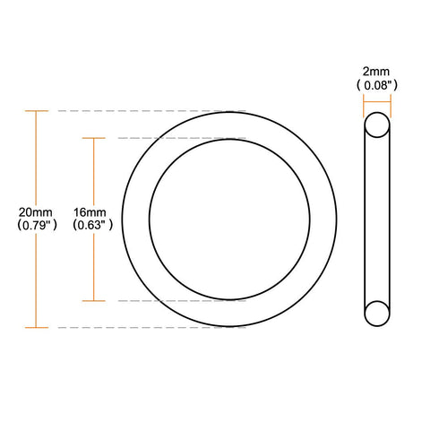 uxcell Silicone O-Rings, 20mm OD 16mm ID 2mm Width VMQ Seal Gasket for Compressor Valves Pipe Repair, White, Pack of 16...