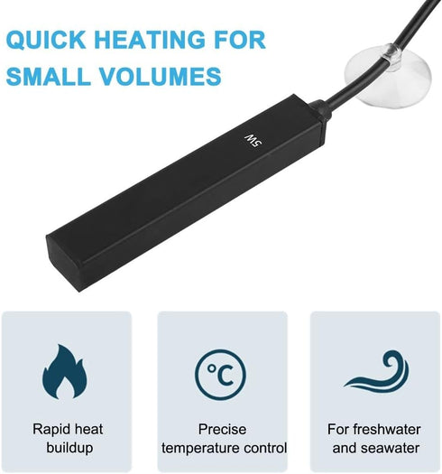 DONGKER Mini Aquarium Heater,USB 5W Submersible Fish Tank Heater with Anti Dry Burn Protection for 0.5-2L Aquarium Fish Tank...