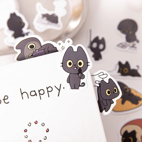 46 Pcs Cute Balck Cat Stickers for Scrapbooking Diary Laptop Junk Journal Notebook Kids Envelope Card Making Diary Planner Craft DIY Craft Decorat...