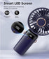 Ultra Quiet Handheld Fan, Portable Personal USB Rechargeable Battery Operated, Hand Fan with 5 Speeds, 90° Rotation Fan Powerful Fan for Dorm Bedr...