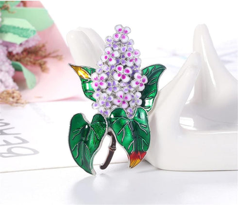 Lilac Flower Brooches Pin For Women Purple Clove Flower Enamel Brooch Pins Weddings Party Brooch Lapel Pin Jewelry Gifts...