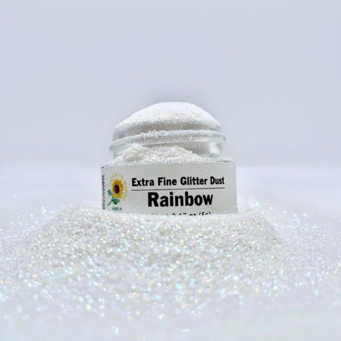 Iridescent Rainbow Glitter (6 Grams Each Container) Chocolate Cakes, Cupcakes, Fondant, Decorating, Cake pops, Vegan, Gluten Free...