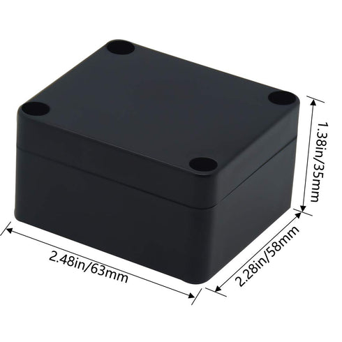 Zulkit Waterproof Plastic Project Box ABS IP65 Electrical Junction Box Enclosure Black 2.48 x 2.28 x 1.38 inch (63 x 58 x 35mm)...
