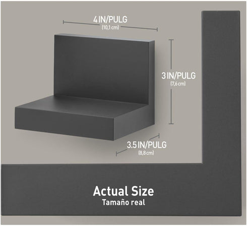 Command Display Ledges, Holds up to 2 lb, Slate, 2 Ledges with 8 Medium Command Strips, Damage Free Hanging Floating Shelf with Adhesive Strips, P...