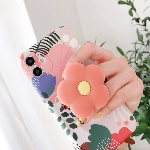 Phone Ring Holder Universal Phone Grip Collapsible Flower Mirror Phone Grip and Phone Stand for Phones and Tablets Pack of 2......