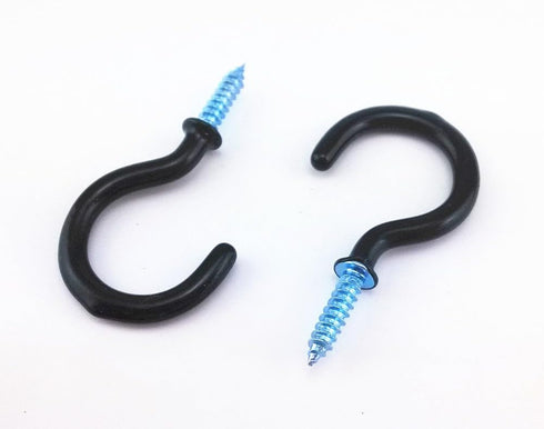 Yueton 50pcs Vinyl Coated Screw-in Ceiling Hooks Cup Hooks (Black)...