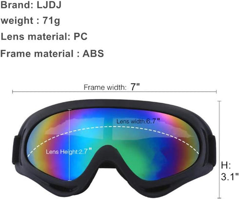 Motorcycle Goggles - Glasses Set of 2 - Dirt Bike ATV Motocross Anti-UV Adjustable Riding Offroad Protective Combat Tactical Military Goggles for ...