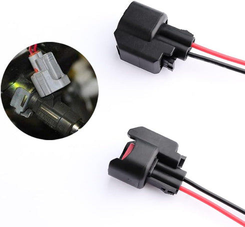 2PCS EV6 Fuel Injector Connector - Professional Car Accessories Fuel Injector Wiring Harness for Coupling Circuit to Injectors - Compatible with F...