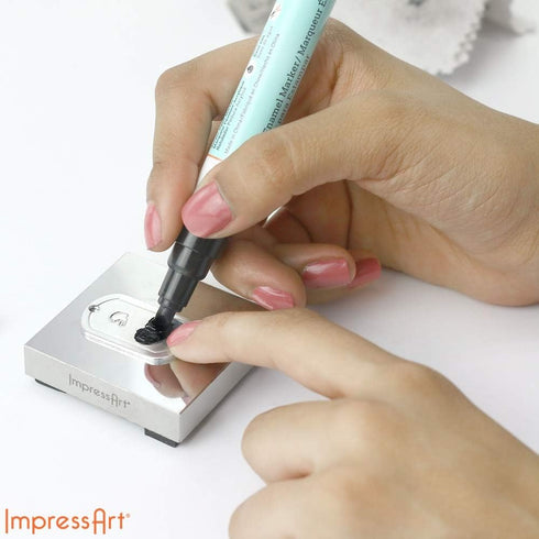 ImpressArt - Metal Stamp Enamel Marker for Metal Stamping & Engraving DIY Jewelry Acrylic Ink (Black)...