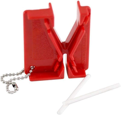 Lansky Mini Crock Sticks Knife Sharpener, Portable Keychain Blade Sharpener Tool, Ceramic Honing Rod for Knives - LCKEY...