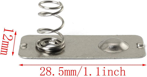 20 PCS Metal AA Batteries Spring Contact Plate Terminal Silver Battery 29mmx12mm...