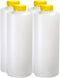 Pinnacle Mercantile Plastic Condiment Squeeze Bottles Dispensing with Yellow Flip Top Hinged Cap Large 32 oz Empty Set of 4...