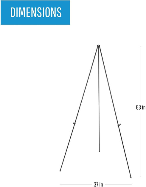 MasterVision Instant Easel, 61.5" High, Black, Steel, Lightweight...