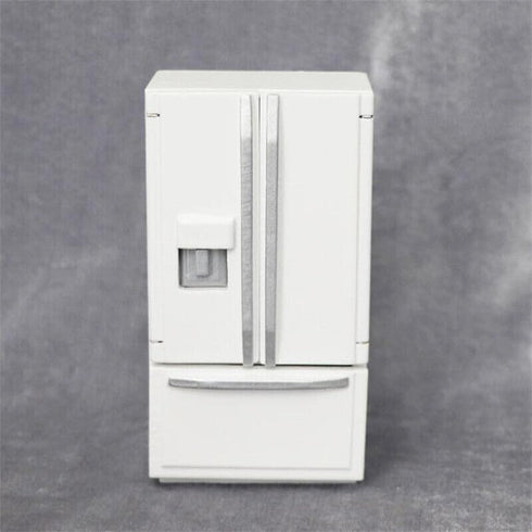 1:12 Scale 1/12 Mini Furniture minihouse Kitchen White Refrigerator Fridge with 2 Doors Furniture Accessories Wooden Refrigerator Fridge Freezer.....
