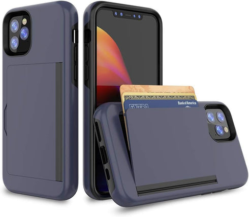 for iPhone 11 Pro Case with Card Holder,Credit Card Slot Protective Wallet Case- Grey...