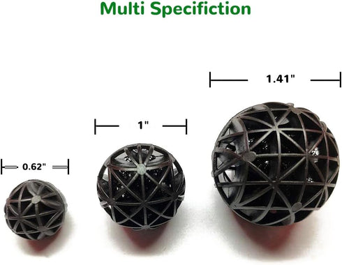 J-star 100pcs 0.62-Inch Aquarium Bio Balls Filter Media, Aquarium Fish Tank Filter Media, Pond Media Filter Balls with Media Bags...