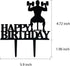 Black Acrylic Dumbbells Happy Birthday Cake Topper, Sports Theme Birthday Cake Topper (Dumbbells)...
