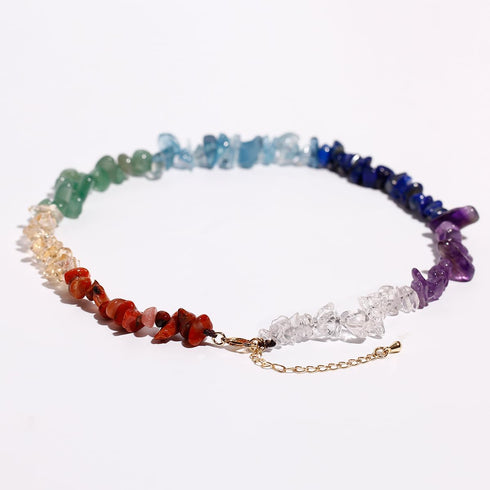 Jewever 7 Chakra Choker Necklace for Women Chip Real Reiki Stone Crystals and Healing Stones Good Luck Balance Meditation Yoga Spiritual Jewelry G...