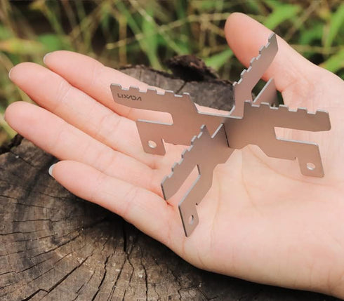 Lixada Mini Lightweight Titanium Stove ALC-ohol Stove Support Bracket Cross Stand Cross Stand Rack for Outdoor Camping Backpacking Hiking etc...