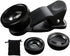 1Pc Black Fisheye Lens iPhone 3 in 1 Wide Angle Fish Eye Macro Lenses Clip-on Universal Lens Phone Lens Kit for Photo and Video Accessories with M...