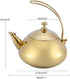 1.5L Classical Stainless Steel Teapot Induction Cooker Kettle Teakettle Fast Water Heating Boiling Pot with Tea Strainer for Kung Fu Tea(Gold)...