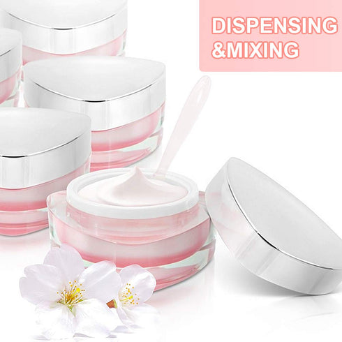 Mini Disposable Plastic Cosmetic Spatulas - SumDirect 100 Pcs Frosted Clear Skincare Makeup Mask Spatula...