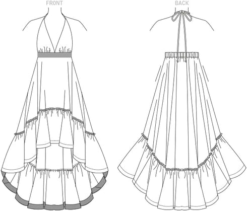 Vogue Misses' Halter Neck Dress Sewing Pattern Kit, Design Code V1881, Sizes L-XL-2XL...
