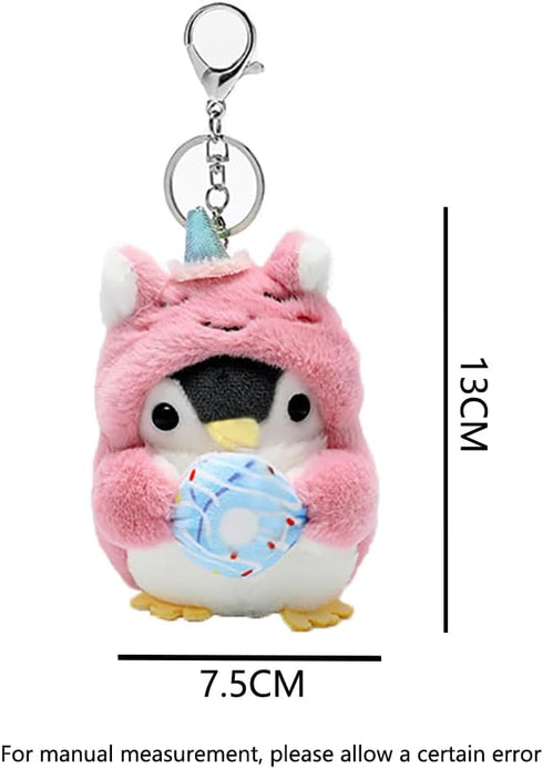 Unicorn Penguin Keychain, Pink Plush Keychain for Christmas Gift, Cute Keychain for Backpacks, Women's Keychain...