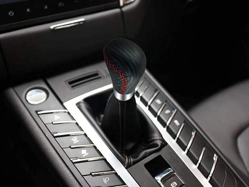 Lunsom Leather Shifter Knob R Style Shift Stick Handle Head Car Gear Lever Accessory for Most Manual Transmission Vehicle (Black)...