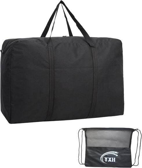 Black Large Storage Bags, 150L Waterproof Foldable Travel Duffle Bag with Reinforced Handles, Oversized Heavy Duty Moving Bags, for Bed Organize C...